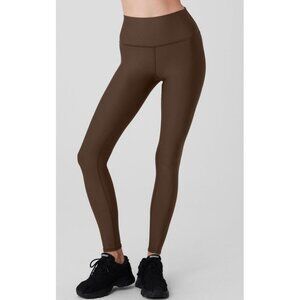 Alo Airlift Winter Warm High-Waist Leggings Espresso Hi-Rise Brushed Fleece Pant